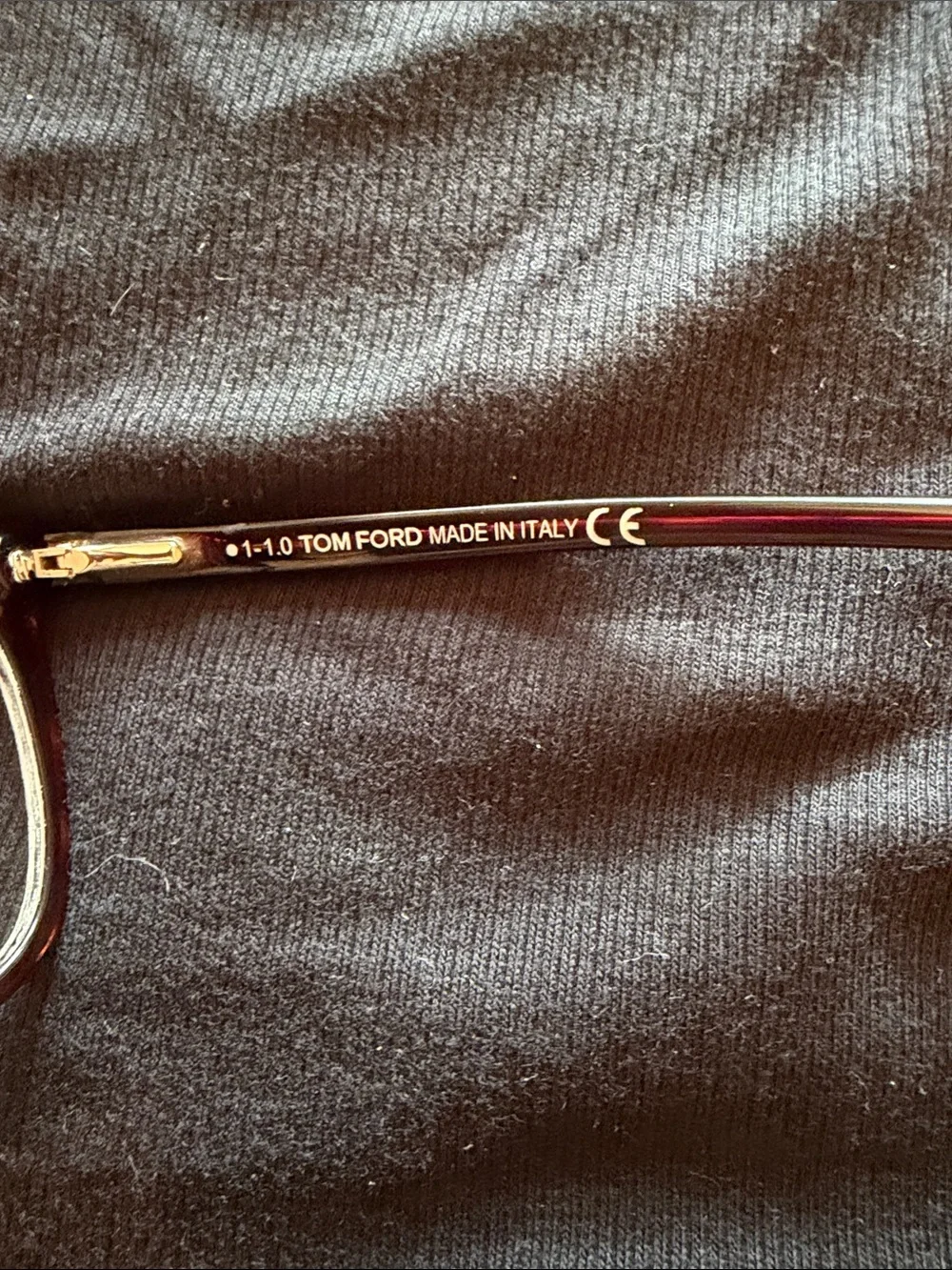 Tom Ford Black Oversized Cat-Eye Glasses with Gold Accents